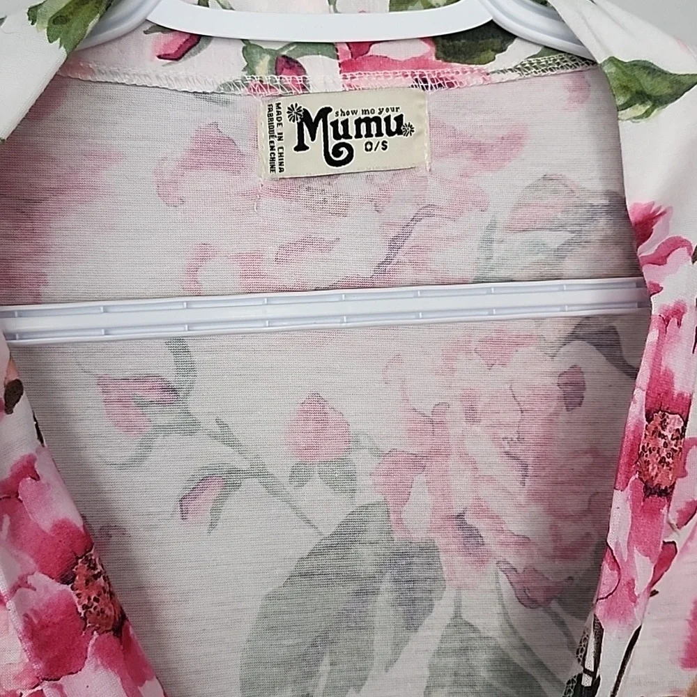 Show me your Mumu floral rose pink robe o/s one size - Picture 3 of 6